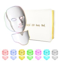 2024 anti aging 7 color light therapy face led mask with neck