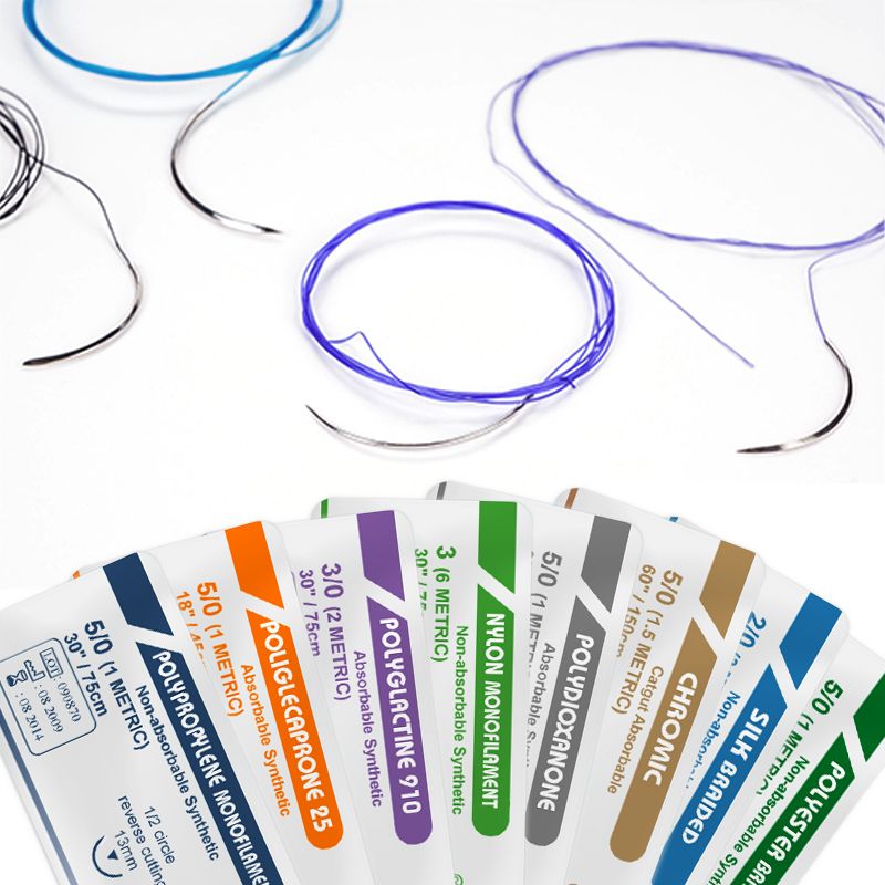 medical consumables absorbable sterile barbed surgical suture with loop